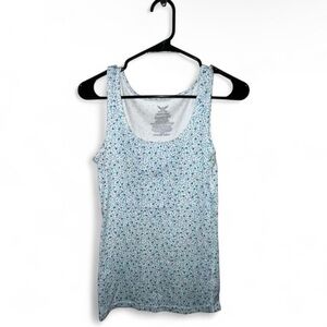 Faded Glory Light Blue Floral Tank Top